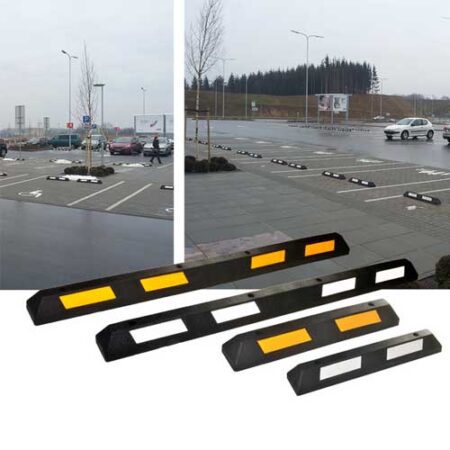 rullstopp parkeringsblock i olika längder och färg på reflexer