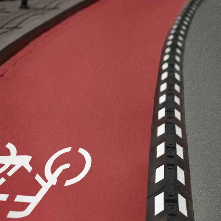 trafikledning cykelväg tydlig avskärmning