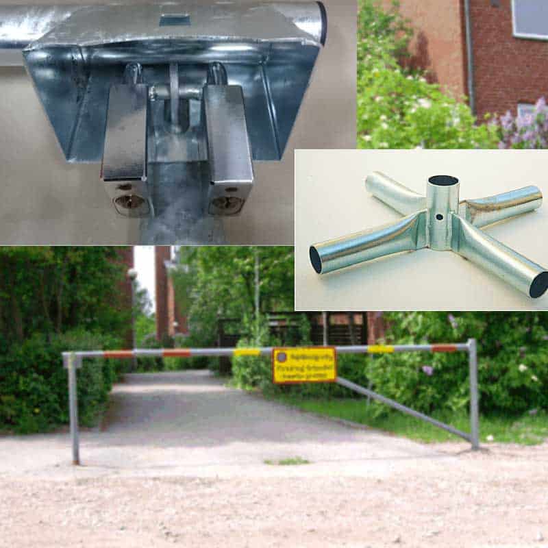 vägbom tillbehör extra låssprint skylt och förankring till vägbom