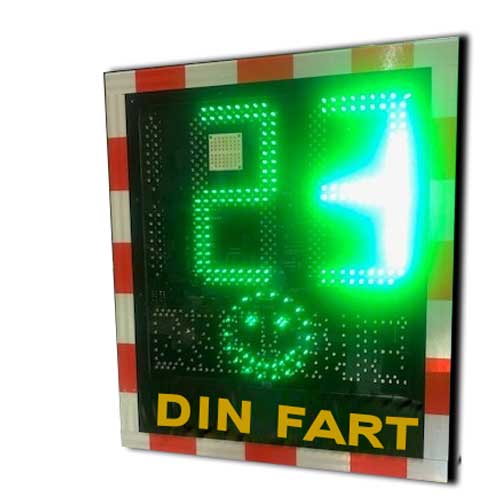 hastighetsdisplay med smiley