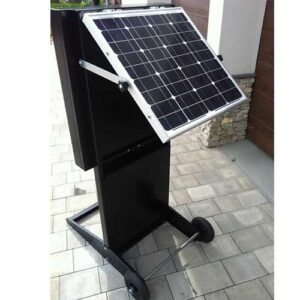 detalj på solcellen för portabel transportvagn med solcell