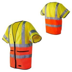 kortärmad reflexväst i gult och orange