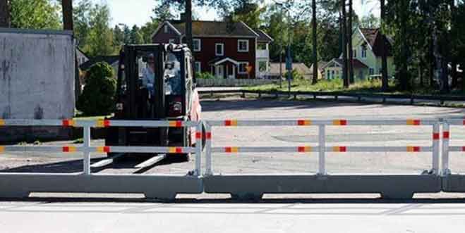 tung avspärrning slirbalk ta balk