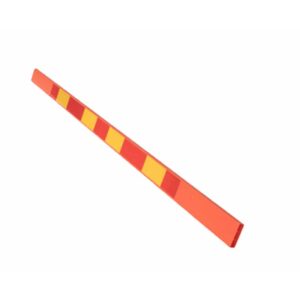 Avstängningsbräda med reflex 25x105x3000mm för tydliga och säkra avspärrningar vid vägarbeten och trafikdirigering.