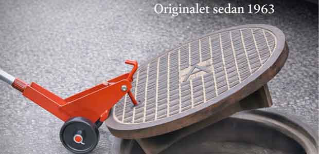 Ergonomisk brunnslocköppnare originalet sedan 1963 som lyfter tungt brunnslock säkert och stabilt