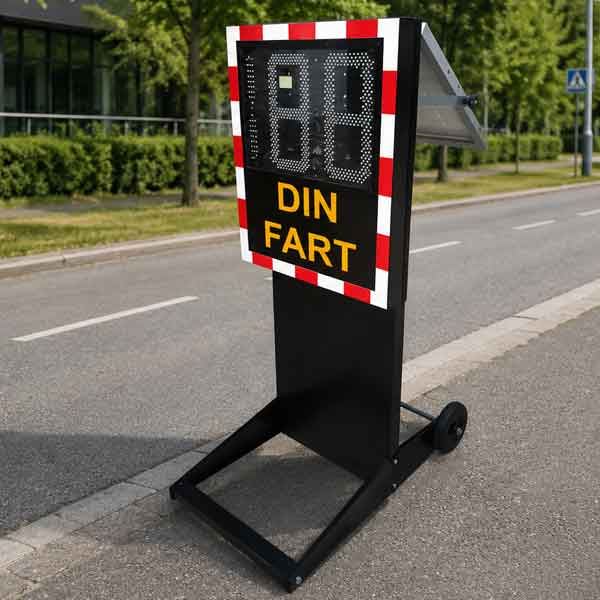 LUX flyttbart stativ med solcell för SpeedSign 320 hastighetsdisplay