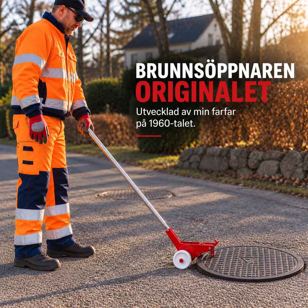 Brunnsöppnaren Originalet används för att enkelt och ergonomiskt öppna brunnslock
