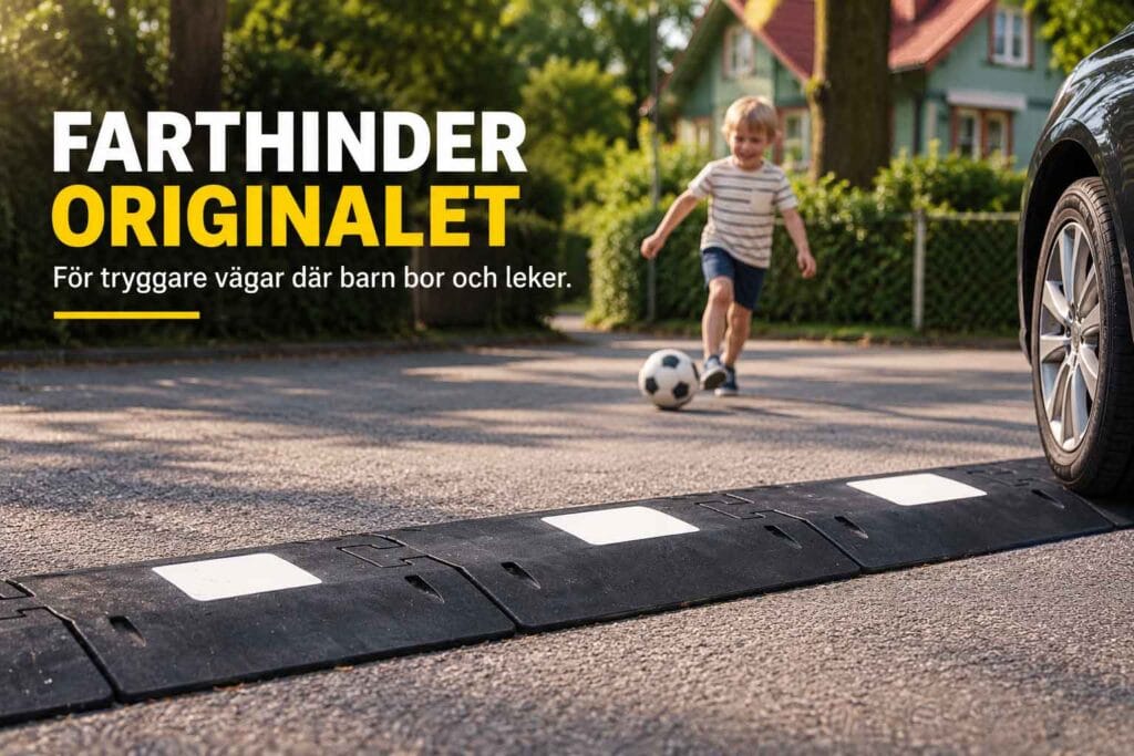 Farthinder Originalet på bostadsgata för tryggare trafik där barn leker