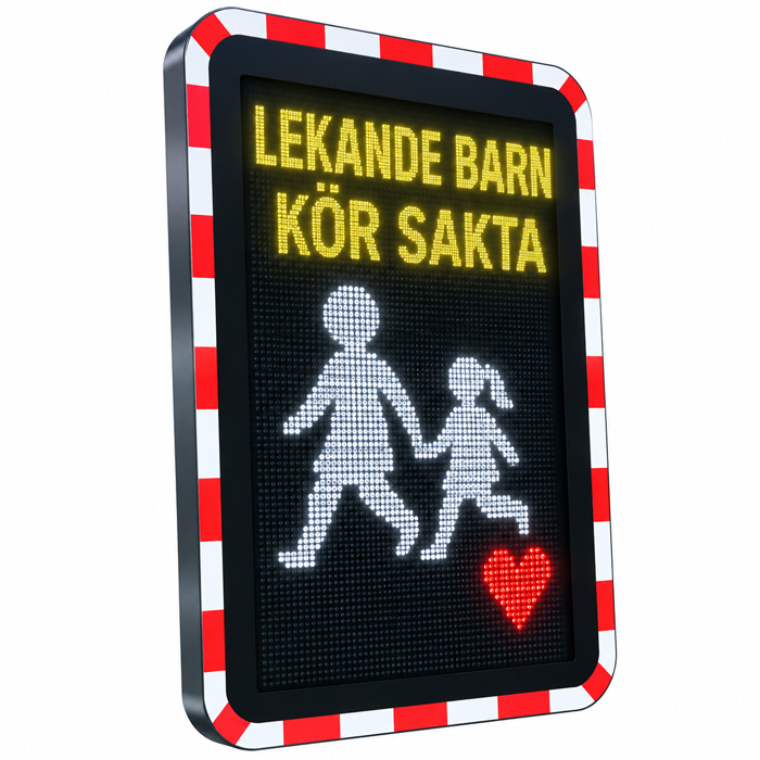 Hastighetsdisplay DSD Flex – Lekande barn kör sakta