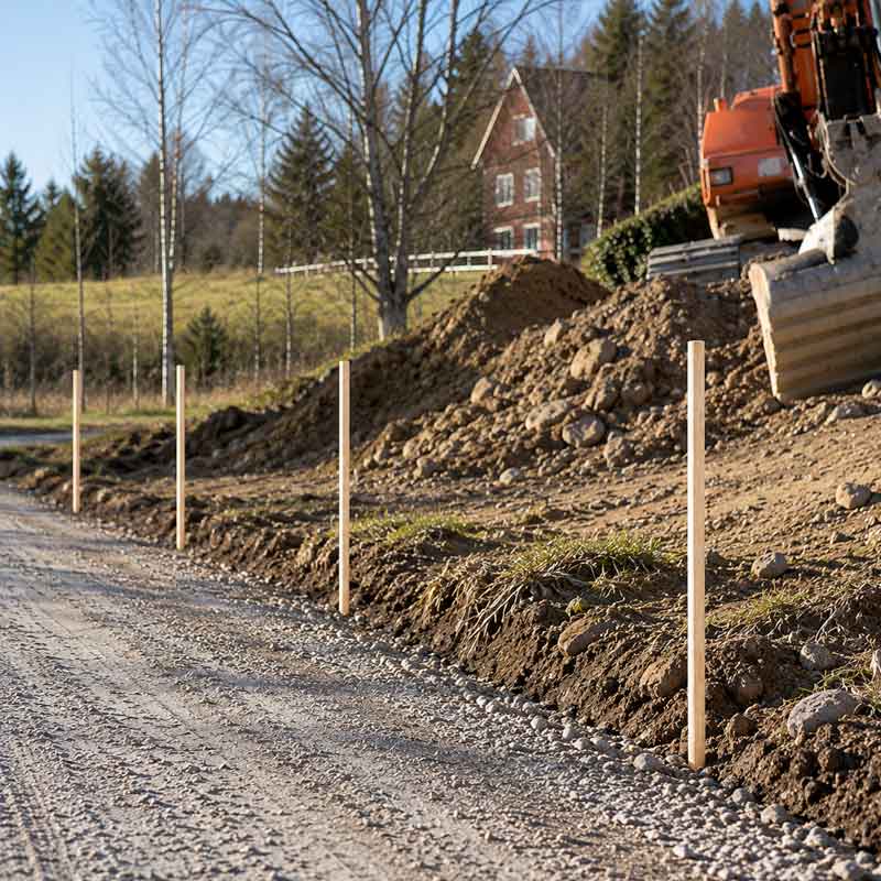 Stakkäppar för tydlig markering längs väg